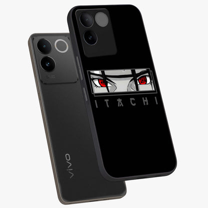 Scarlet Gaze Dominance Glass Case displayed in angled mockup highlighting intense visual design with bold scarlet aesthetic.