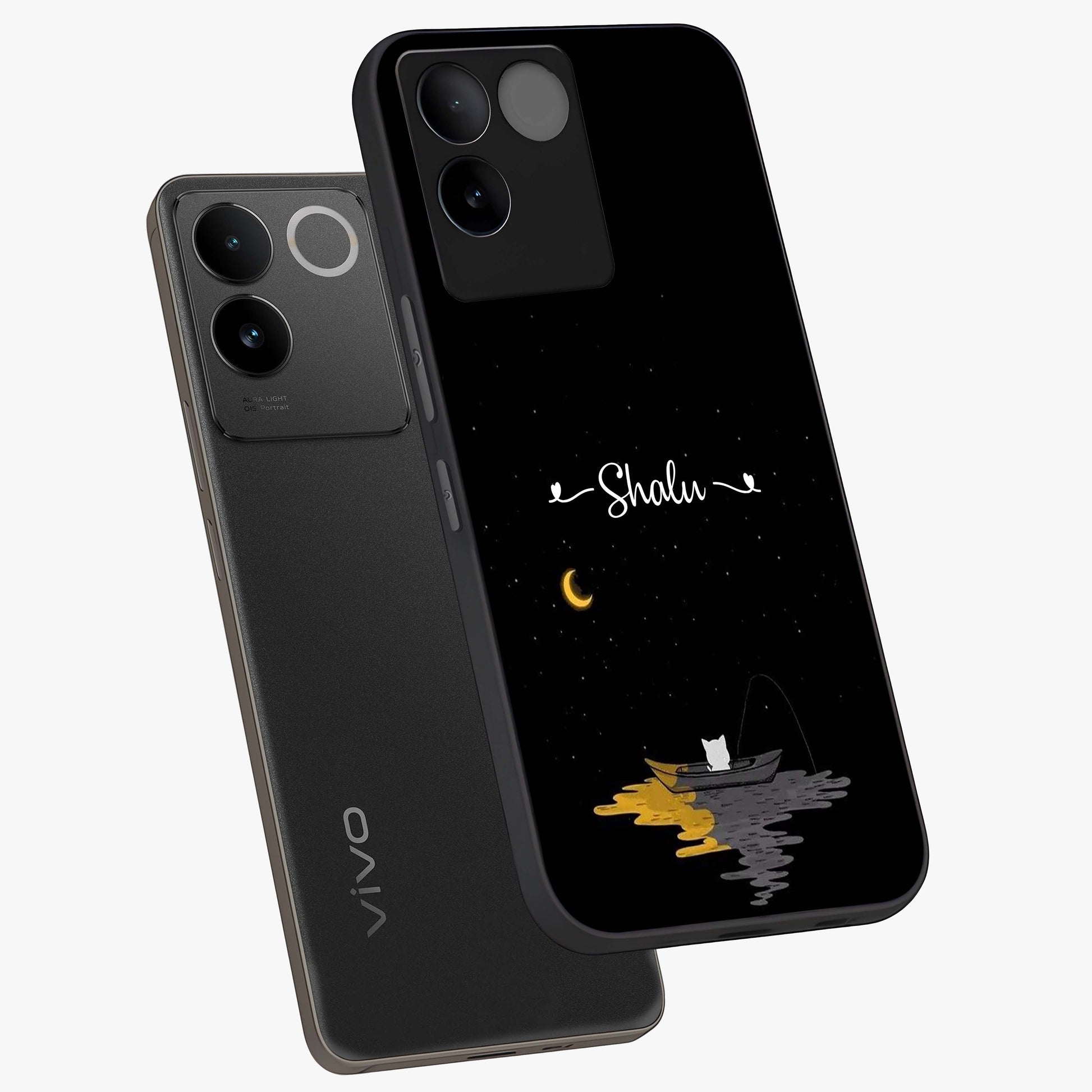 Silent Night Row Glass Case displayed in angled mockup highlighting peaceful evening design with dreamy night aesthetic.
