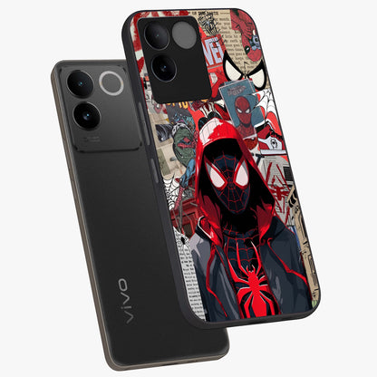 Spider Collage Street Glass Case displayed in angled mockup highlighting dynamic street style collage design with comic aesthetic.