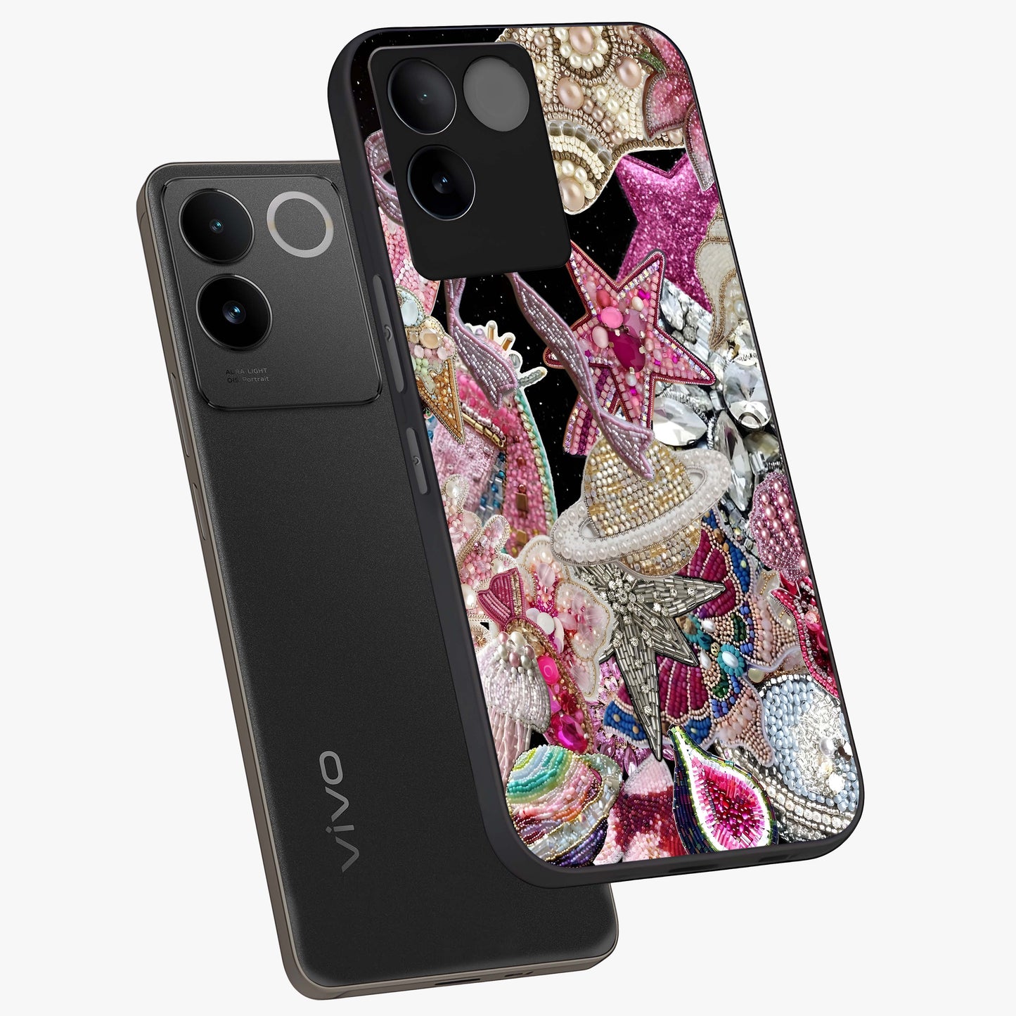Starlit Jewel Dream Glass Case displayed in angled mockup highlighting glowing celestial jewel design with dreamy aesthetic.