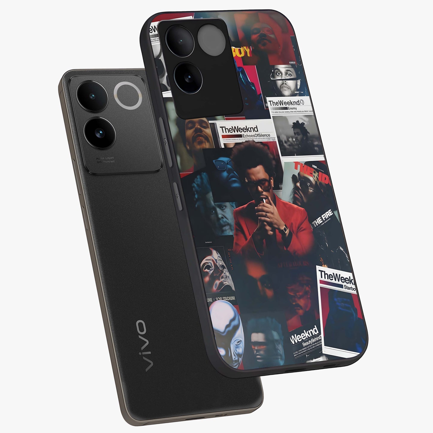 The Weeknd Glass Case displayed in angled mockup highlighting stylish pop culture inspired design with modern aesthetic.