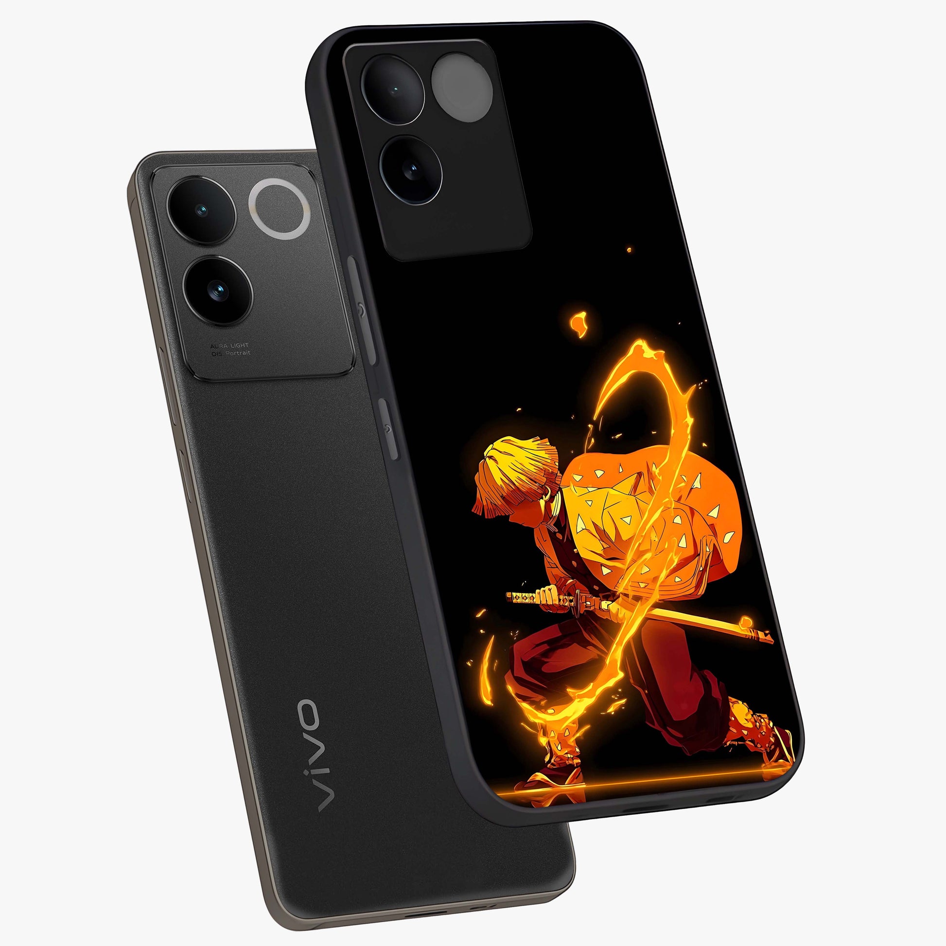 Thunder Flame Execution Glass Case displayed in angled mockup highlighting dramatic fire themed design with intense fantasy aesthetic.