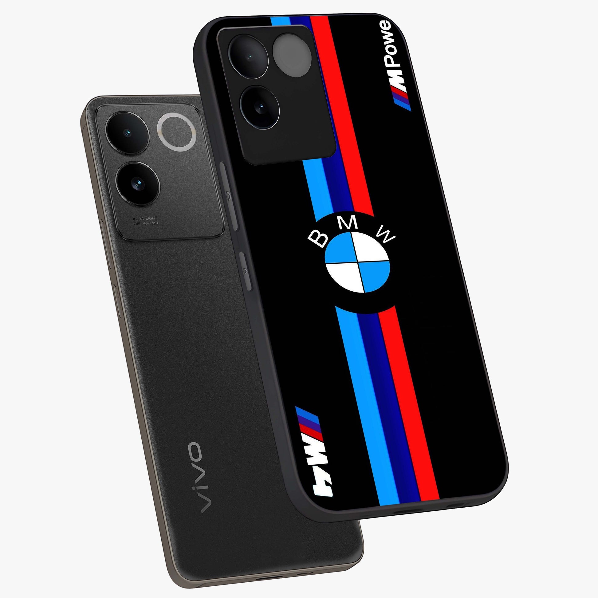 Turbo BMW Beast Glass Case displayed in angled mockup highlighting sleek racing car design with bold automotive aesthetic.