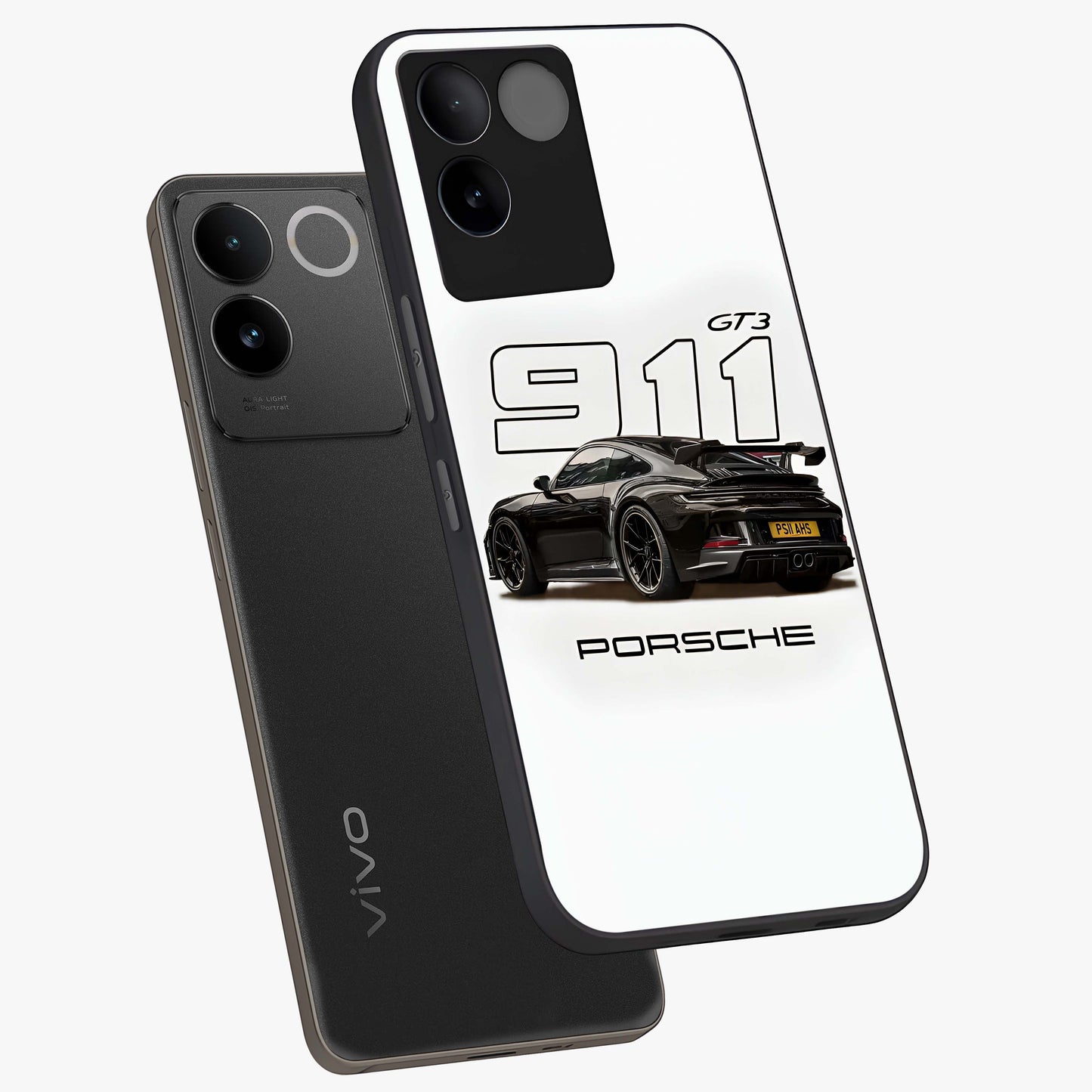 Turbo Legacy Icon Glass Case displayed in angled mockup highlighting dynamic automotive design with performance aesthetic.