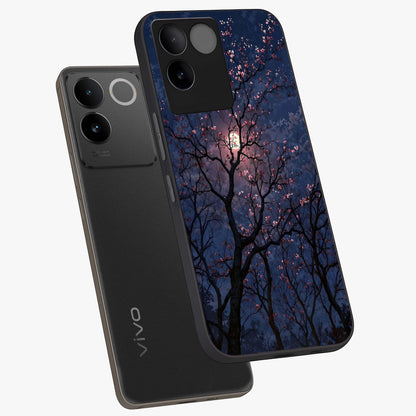 Twilight Sakura Serenade Glass Case displayed in angled mockup highlighting delicate sakura flower design with dreamy aesthetic.