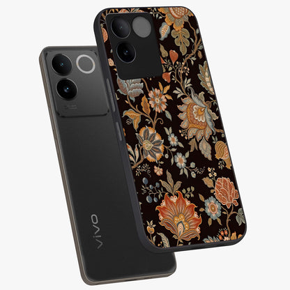 Vintage Floral Dream Glass Case displayed in angled mockup highlighting elegant vintage flower design with soft aesthetic style.