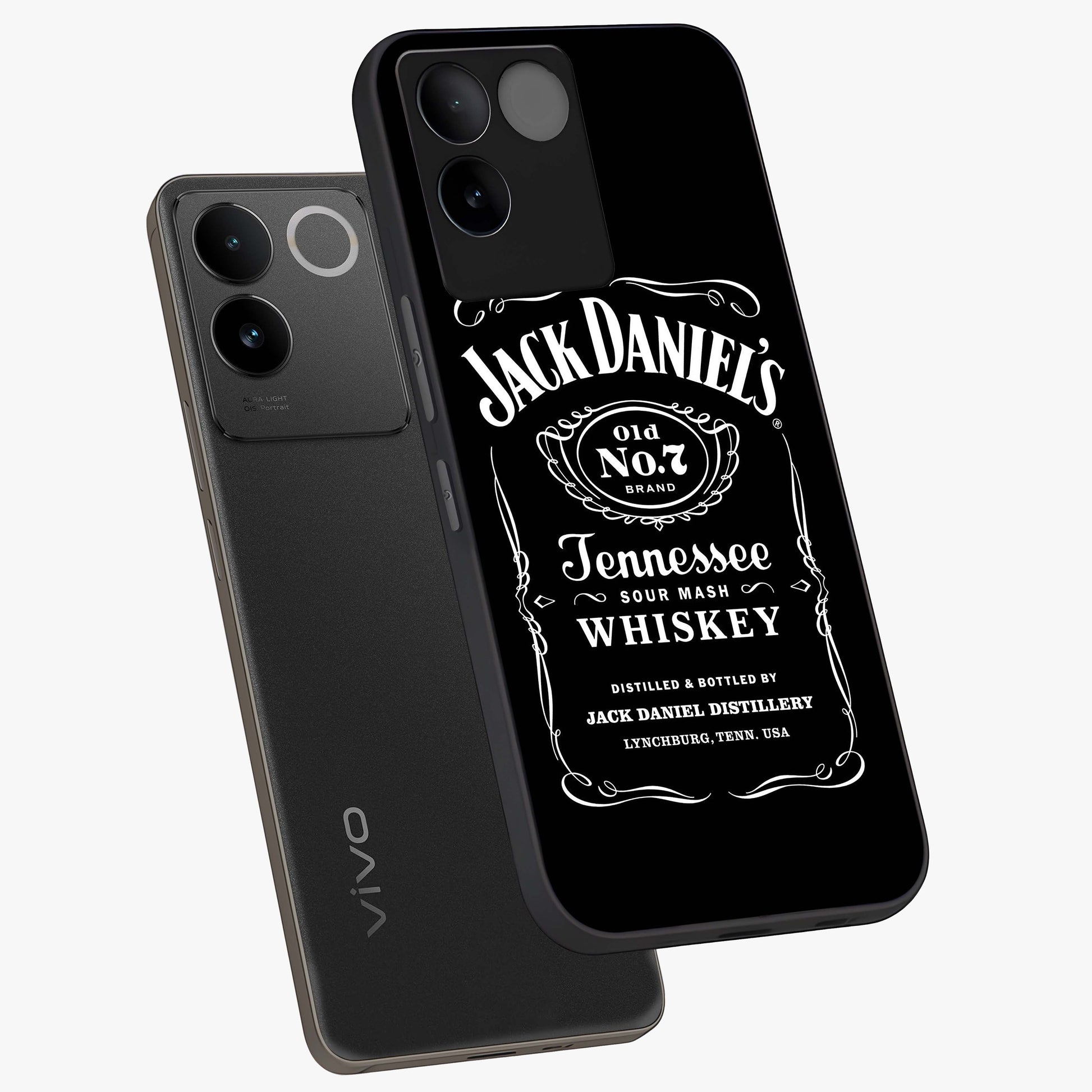 Vintage Whiskey Heritage Glass Case displayed in angled mockup highlighting retro beverage themed design with heritage aesthetic.