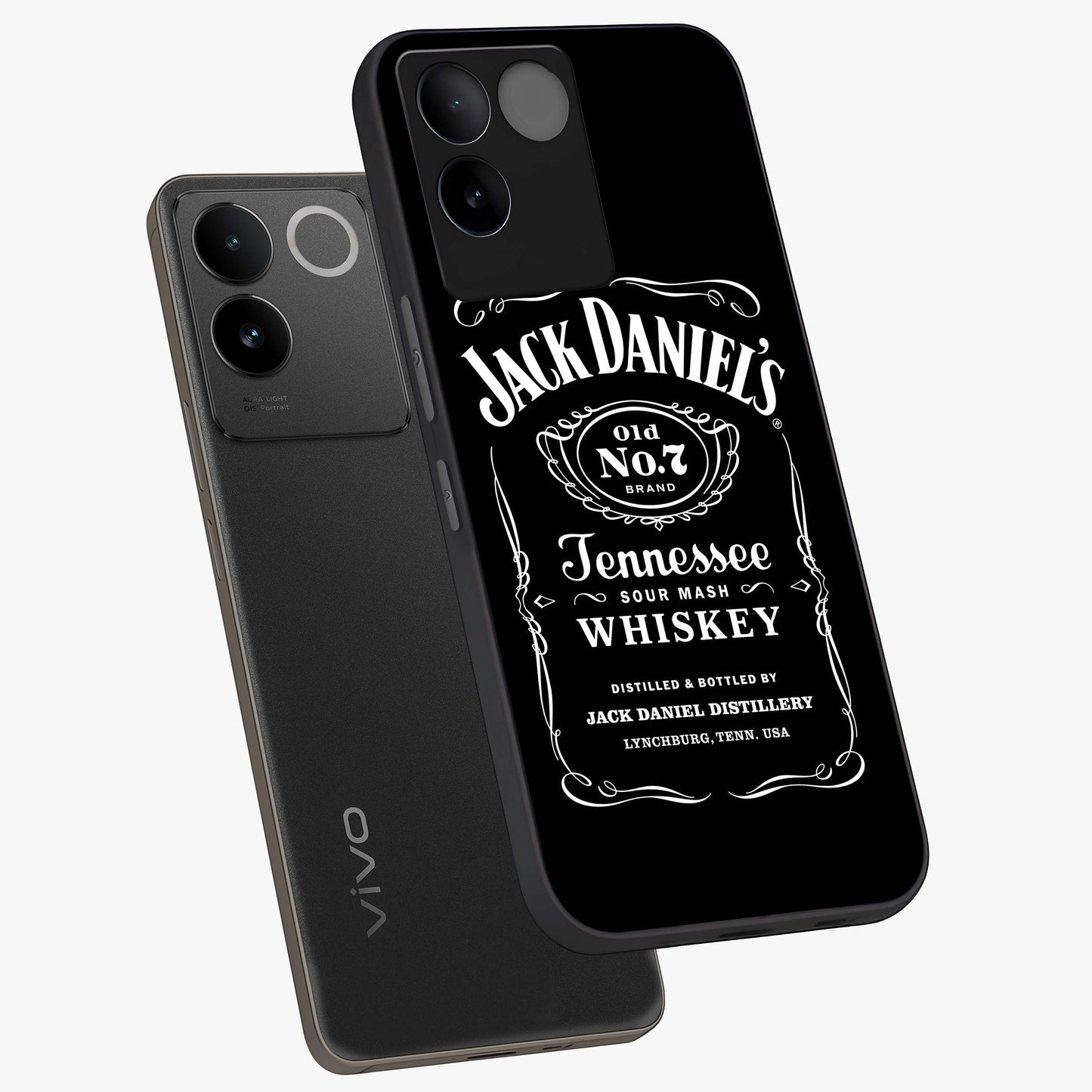 Vintage Whiskey Heritage Glass Case displayed in angled mockup highlighting retro beverage themed design with heritage aesthetic.