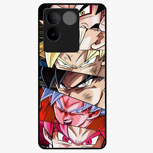 Anime Character Glass Case showing flat back view with vibrant anime artwork and glossy glass finish.