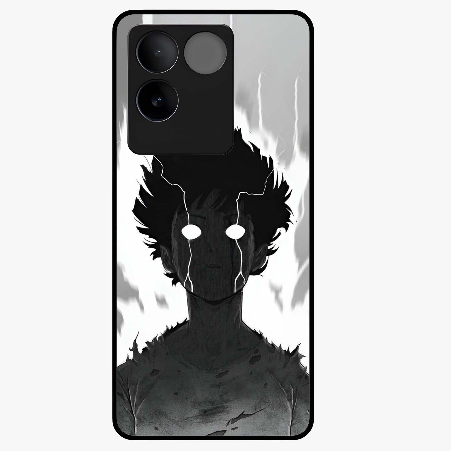 Awakened Inner Rage Glass Case showing flat back view with intense artistic artwork and glossy glass finish.