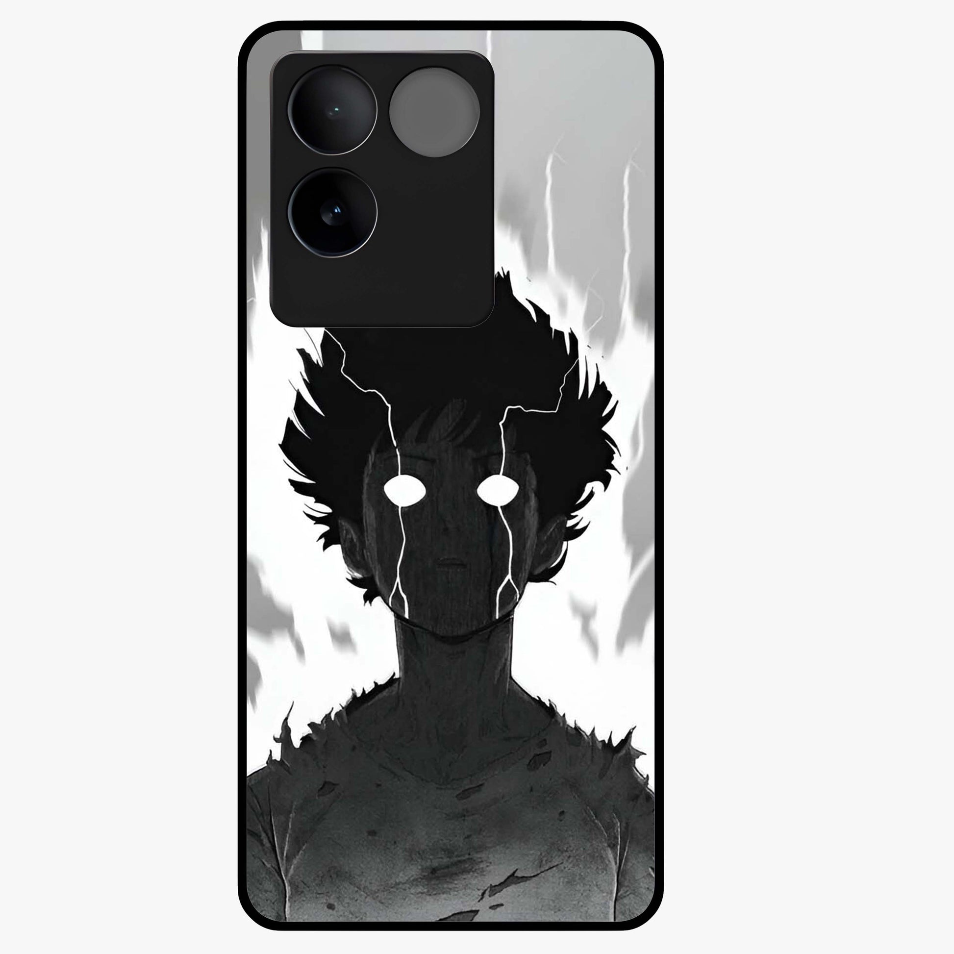 Awakened Inner Rage Glass Case showing flat back view with intense artistic artwork and glossy glass finish.