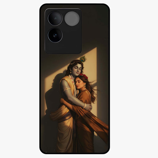 Divine Eternal Love Glass Case showing flat back view with spiritual love themed artwork and glossy glass finish.