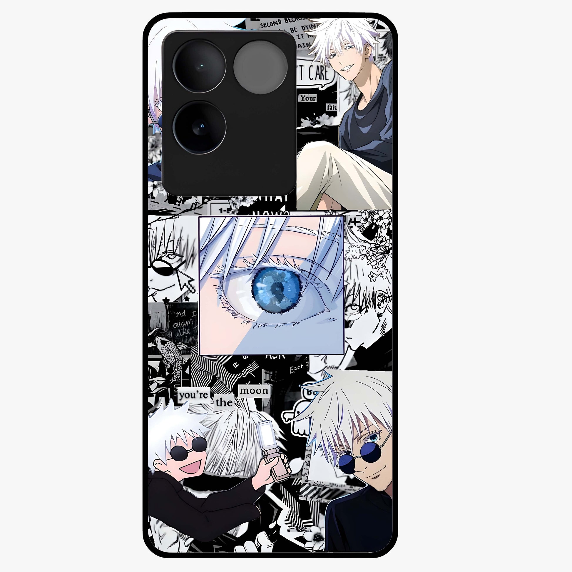 Infinity Sorcerer Chaos Glass Case showing flat back view with mystical sorcerer themed artwork and glossy glass finish.