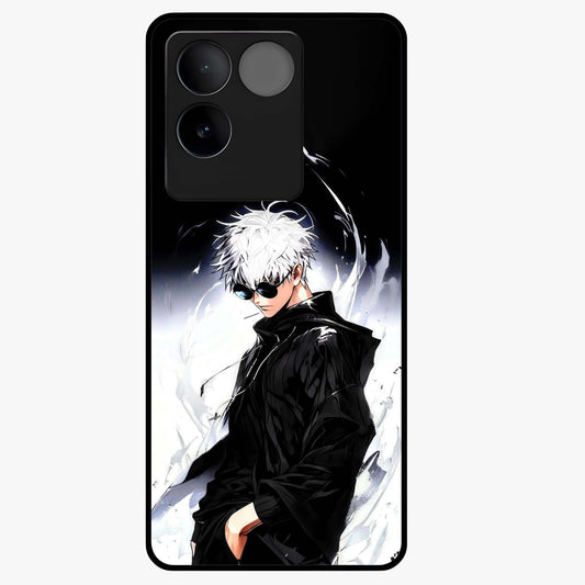 Limitless Shadow King Glass Case showing flat back view with powerful shadow warrior artwork and glossy glass finish.