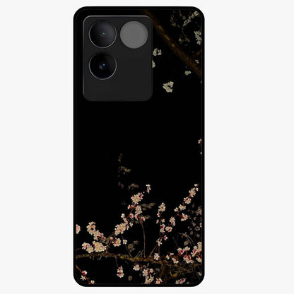Petal Moon Light With Custom Name Glass Case showing flat back view with floral moonlight artwork and personalized name design.
