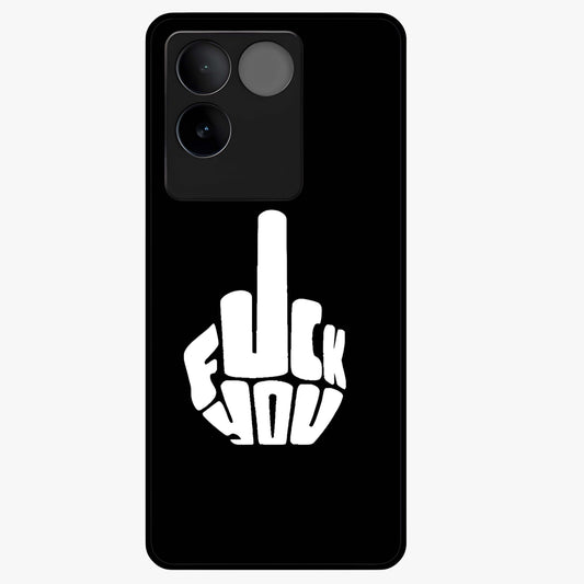 Rebel Mode On Glass Case showing flat back view with bold rebellious typography artwork and glossy glass finish.