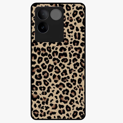 Savage Chic Pattern Glass Case showing flat back view with stylish patterned artwork and glossy glass finish.