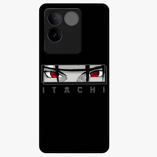 Scarlet Gaze Dominance Glass Case showing flat back view with striking red themed artwork and glossy glass finish.