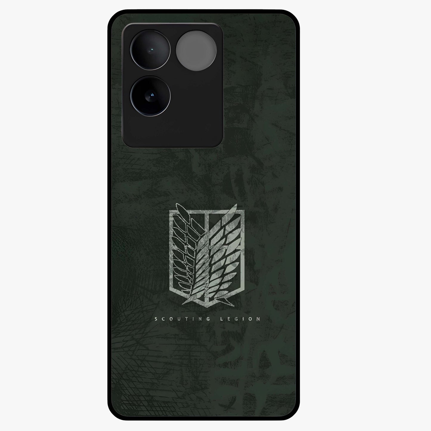 Wings Of Freedom Glass Case showing flat back view with symbolic wings artwork and glossy glass finish.