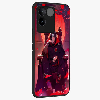 Blood Moon Sovereign Glass Case upright view showcasing powerful moon inspired artwork with cosmic aesthetic style.