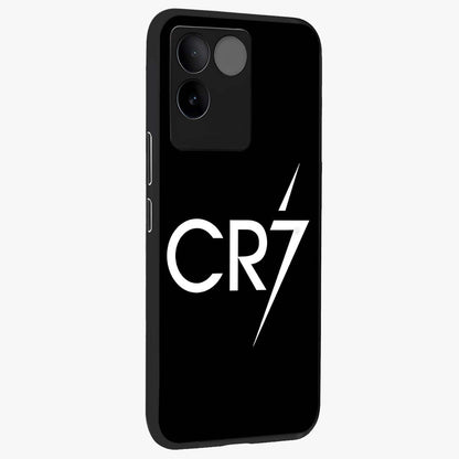 Cr7 Elite Strike Glass Case upright view showcasing energetic football inspired design with modern sports aesthetic.