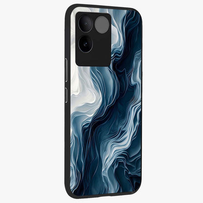 Ethereal Paper Marble Glass Case upright view showcasing smooth marble artwork with refined minimalist theme.