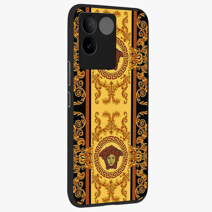 Golden Lotus Glow Glass Case upright view showcasing luminous lotus artwork with peaceful divine theme.