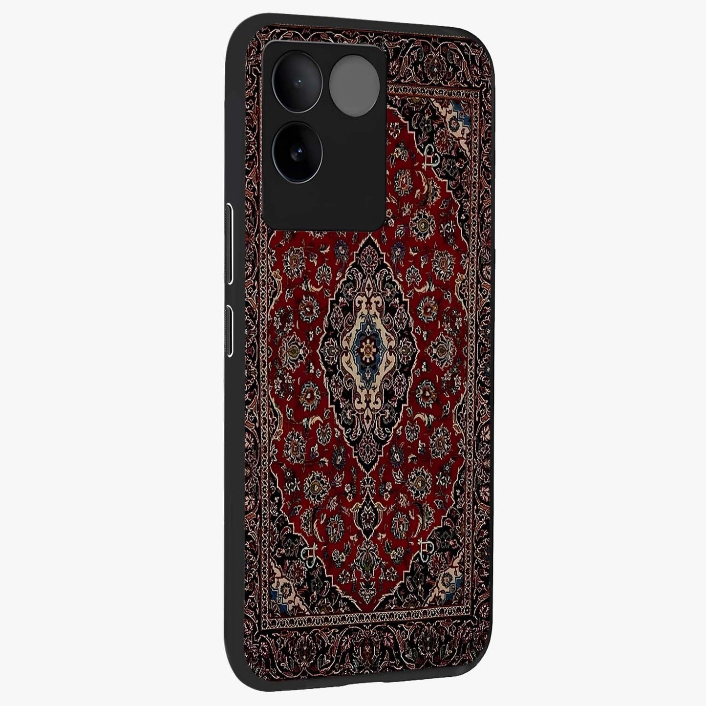 Heritage Carpet Royale Glass Case upright view showcasing detailed ornamental artwork with luxurious traditional theme.