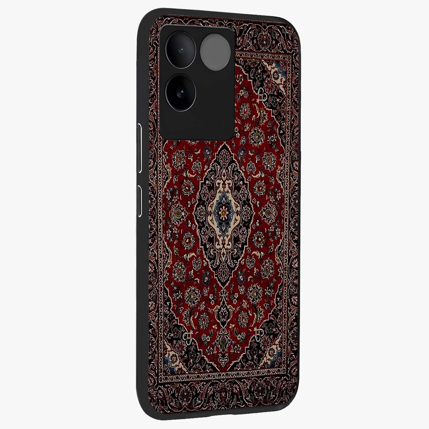 Heritage Carpet Royale Glass Case upright view showcasing detailed ornamental artwork with luxurious traditional theme.