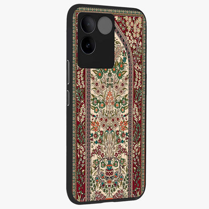 Persian Inspired Glass Case upright view showcasing decorative Persian artwork with rich heritage theme.