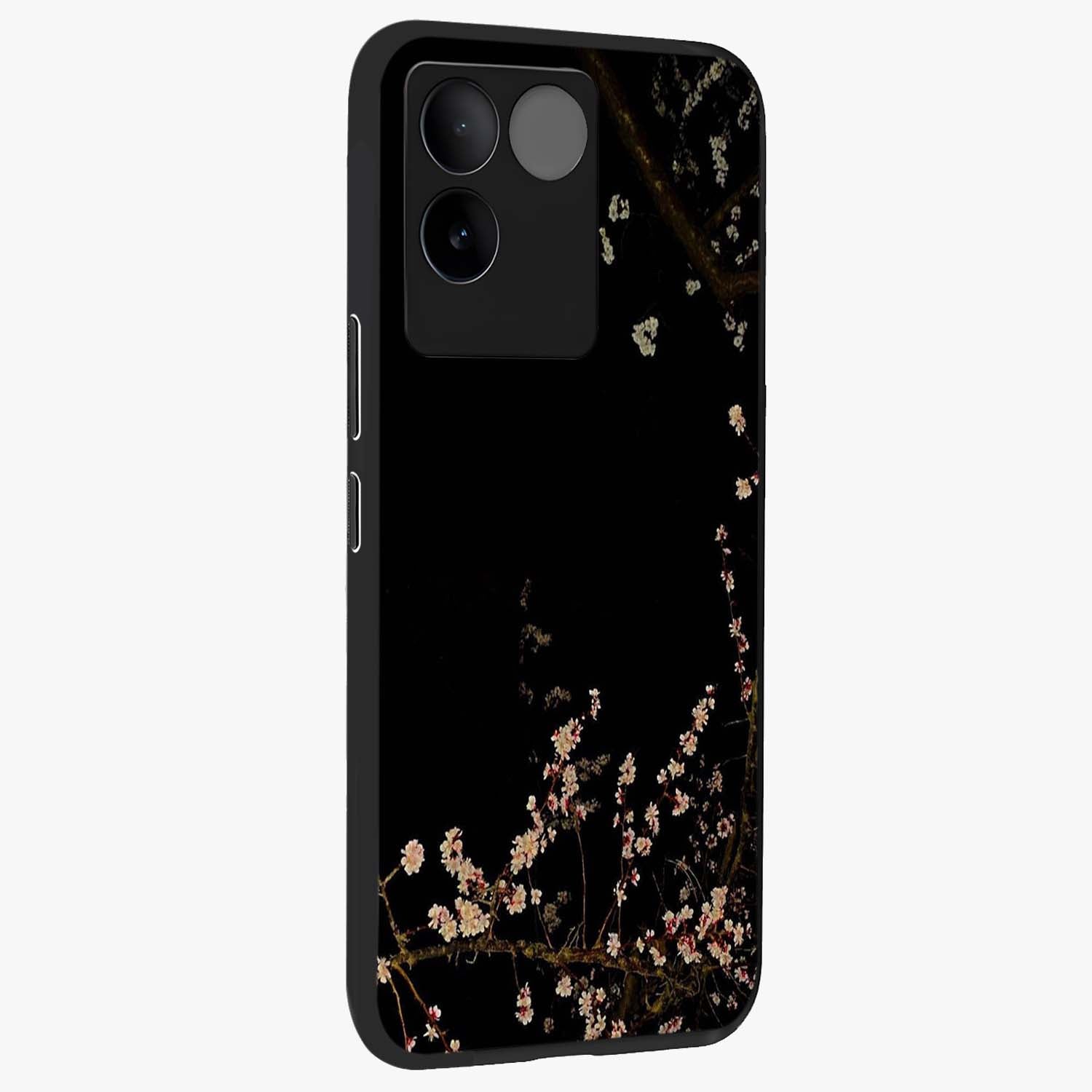 Petal Moon Light With Custom Name Glass Case upright view showcasing elegant floral moon artwork with personalized aesthetic.