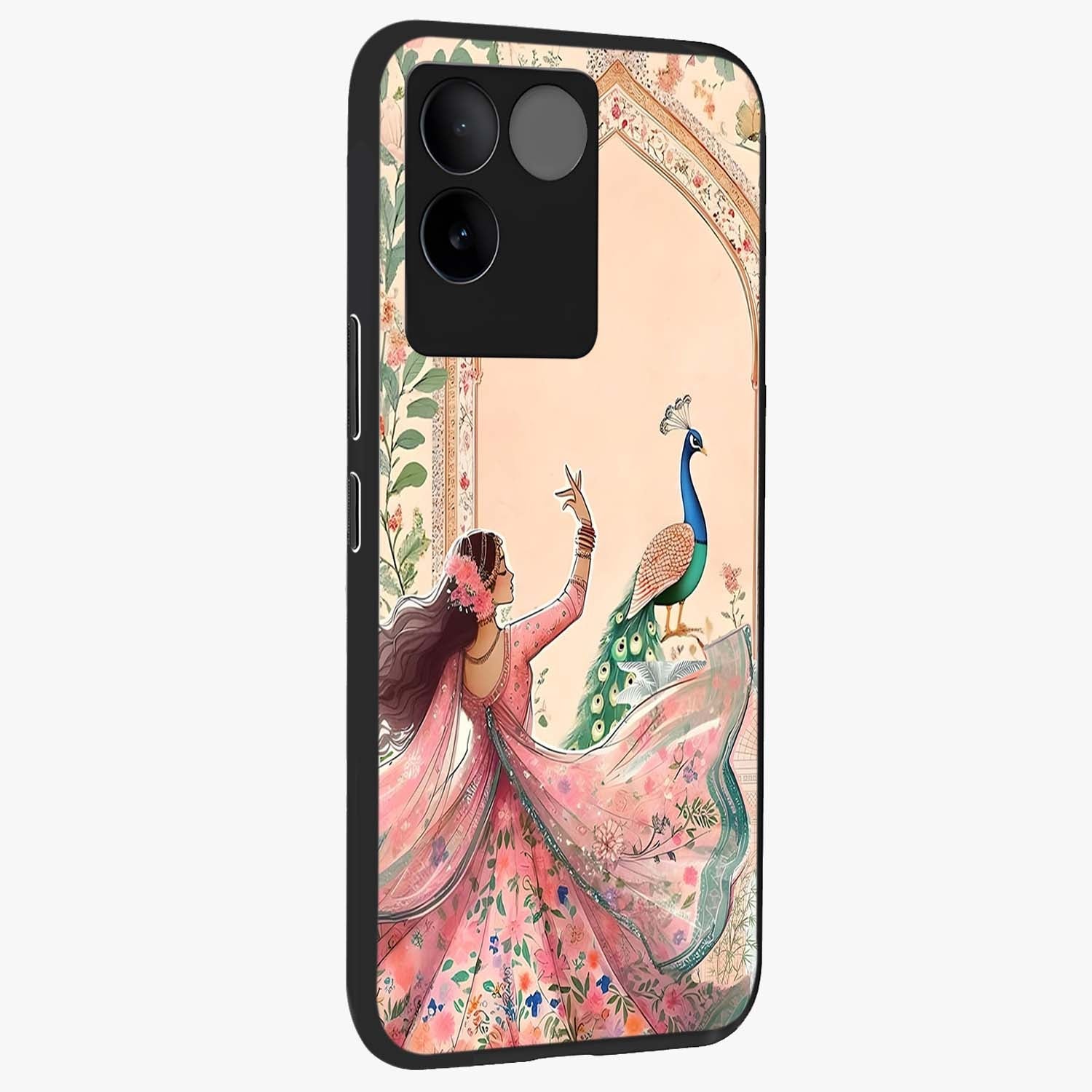 Royal Grace Muse Glass Case upright view showcasing stylish artistic artwork with sophisticated royal theme.