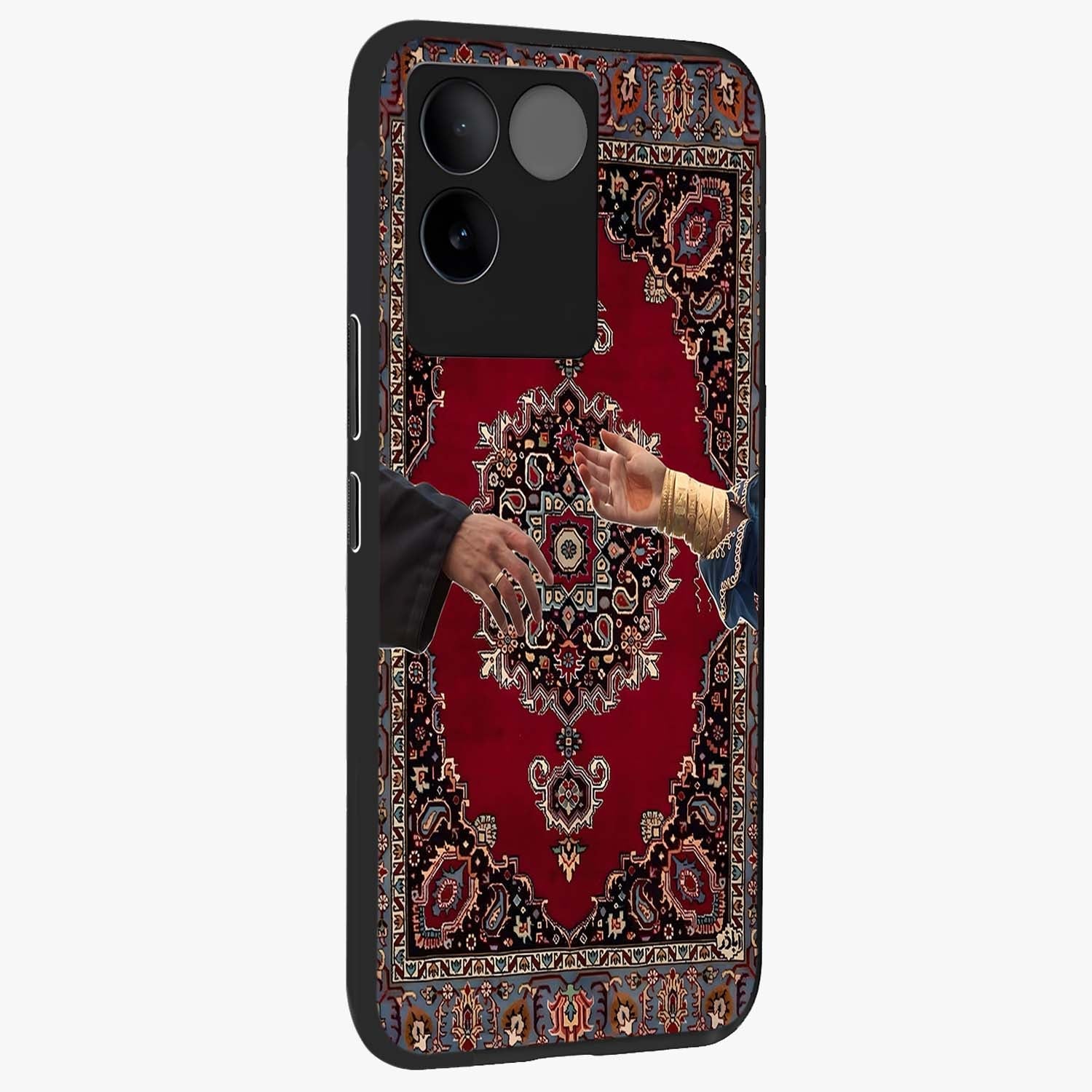 Royal Touch Reach Glass Case upright view showcasing stylish royal inspired artwork with graceful theme.