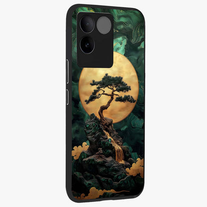 Zen Moon Rise Glass Case upright view showcasing serene moon artwork with tranquil night theme.