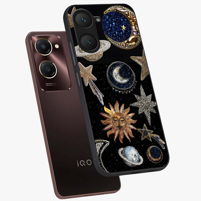 Celestial Gem Constellations Glass Case displayed in angled mockup highlighting gemstone inspired constellation design.