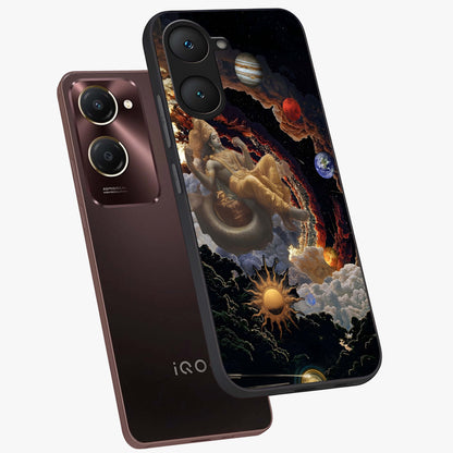 Galactic Divine God Glass Case displayed in angled mockup highlighting powerful celestial deity illustration with galactic aesthetic.