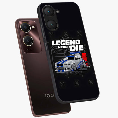 Midnight Racing Legacy Glass Case displayed in angled mockup highlighting dynamic automotive design with bold midnight aesthetic.
