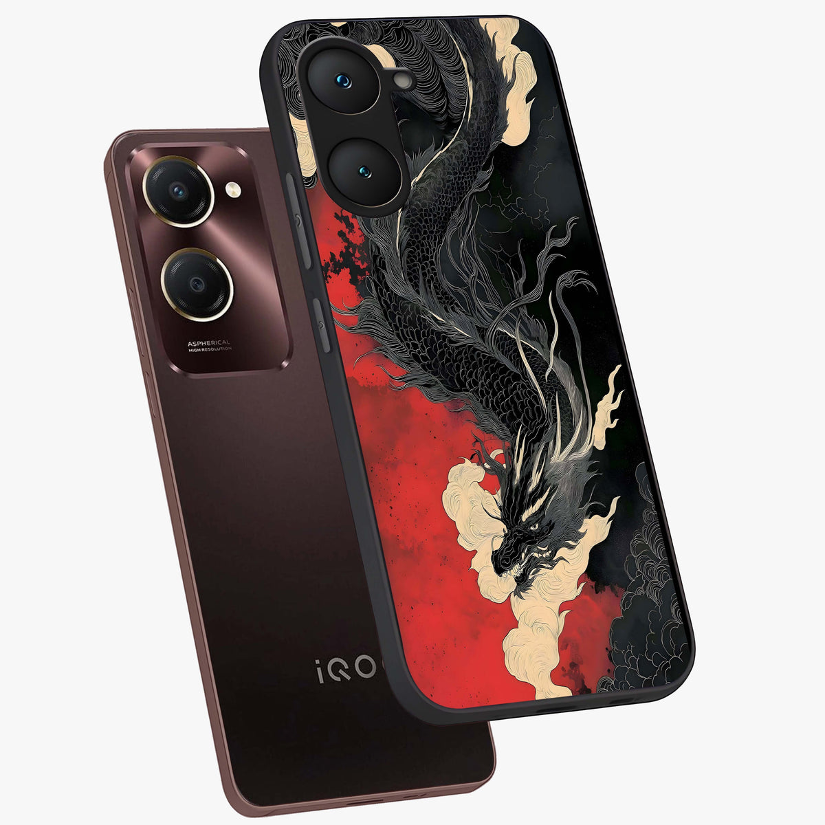 Shadow Dragon Fury Glass Case displayed in angled mockup highlighting powerful dragon illustration with dark fantasy aesthetic.