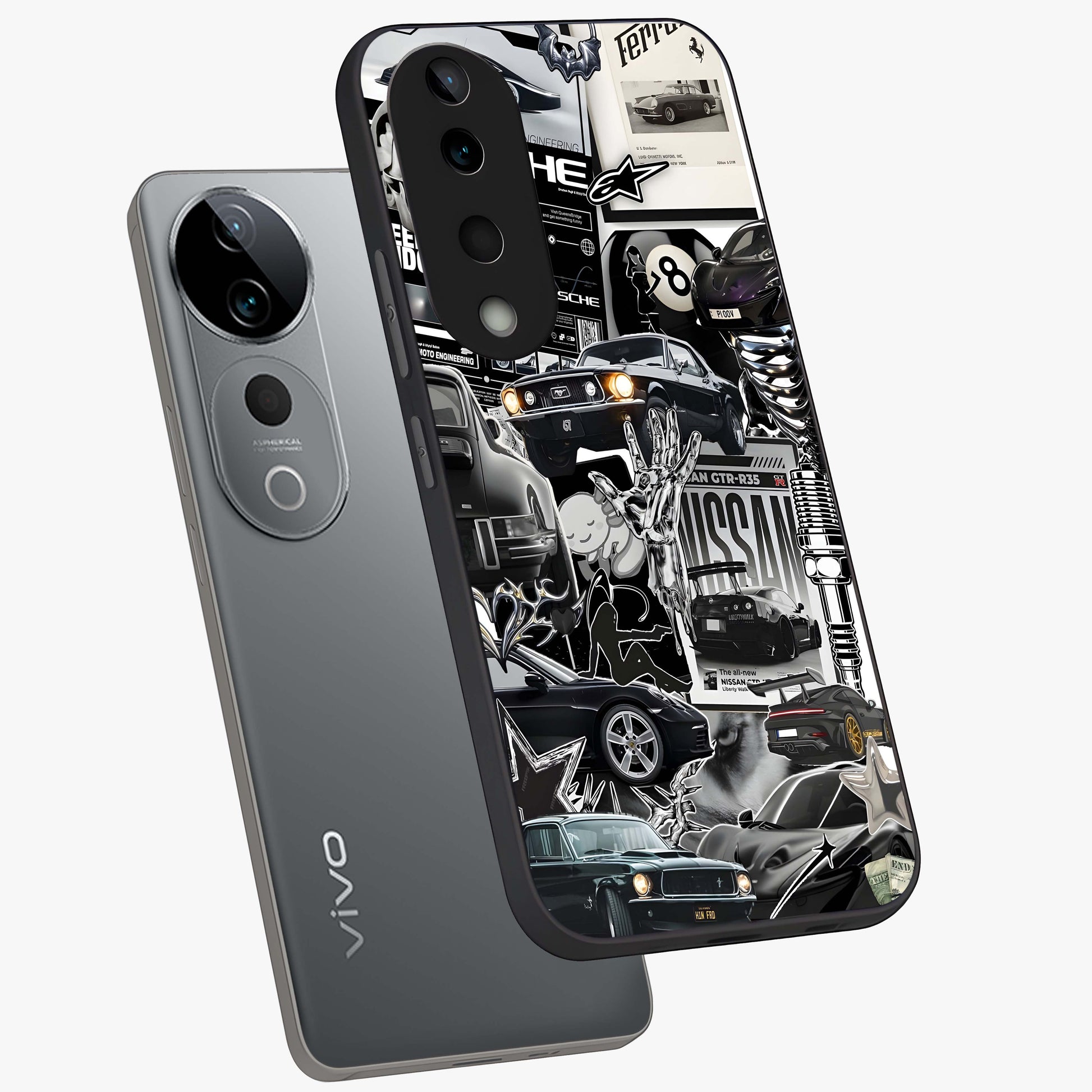 Aesthetic Dark Love Glass Case displayed in angled mockup highlighting moody aesthetic design and bold love theme.