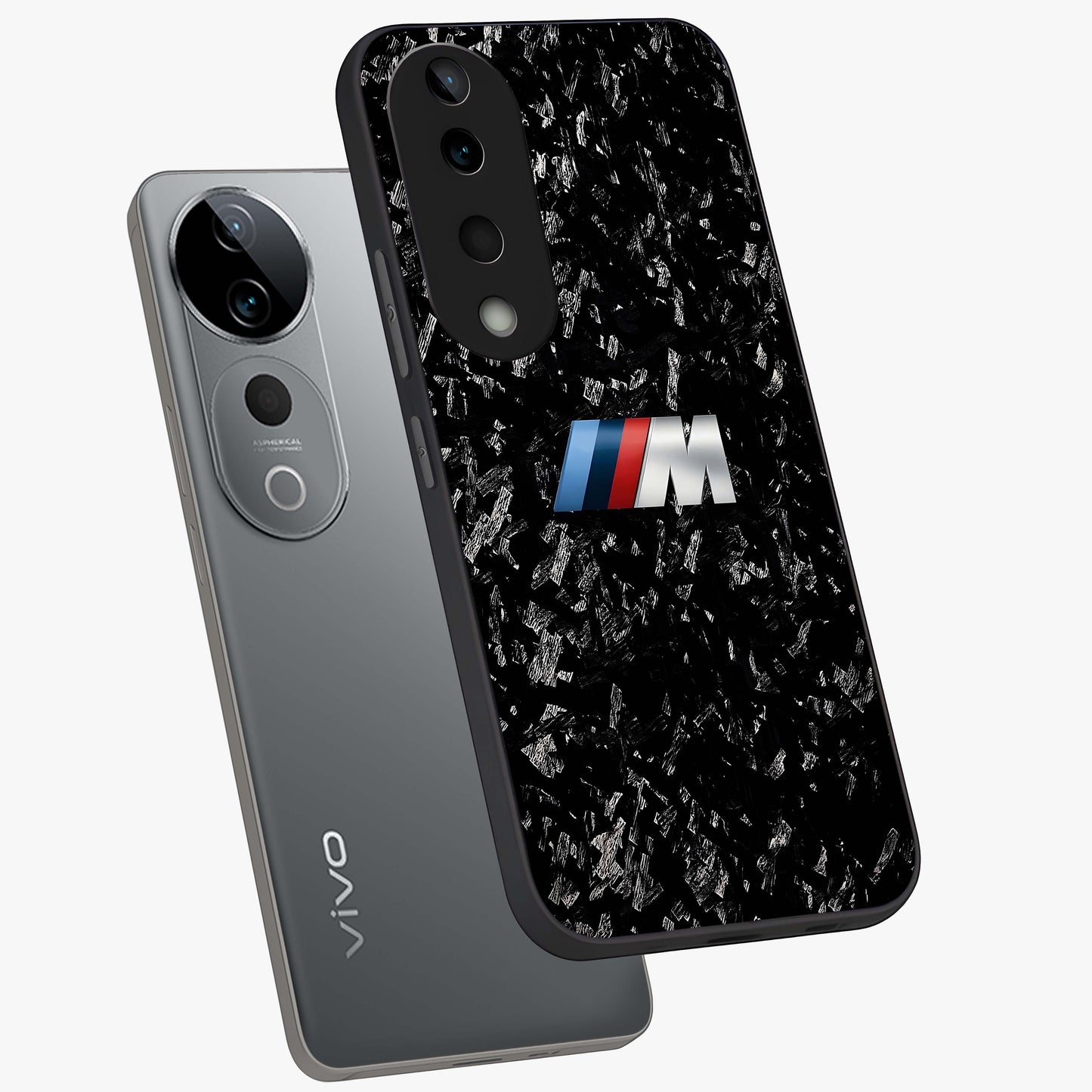 Carbon Speed Mark Glass Case displayed in angled mockup highlighting racing inspired carbon design and sleek aesthetic style.