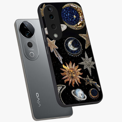 Celestial Gem Constellations Glass Case displayed in angled mockup highlighting gemstone inspired constellation design.