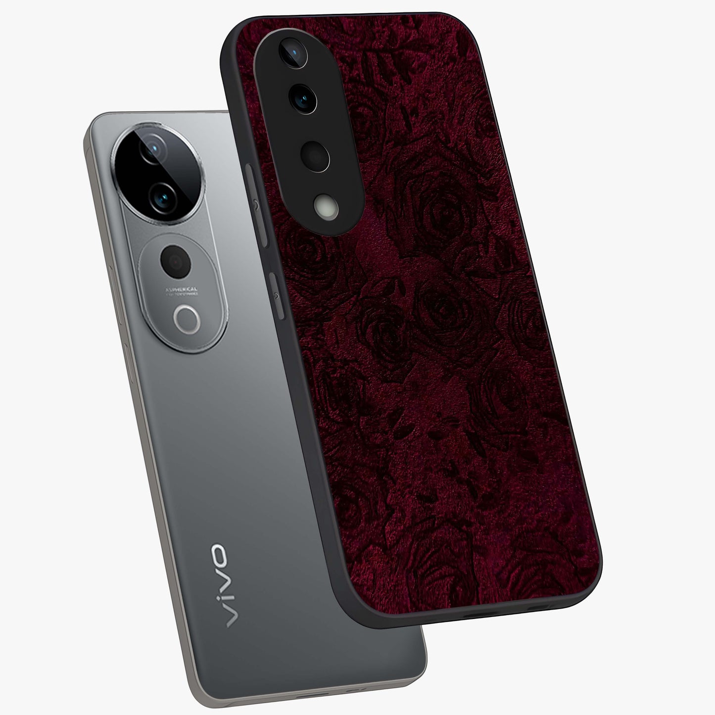 Crimson Fade Flow Glass Case displayed in angled mockup highlighting smooth gradient design with modern aesthetic style.