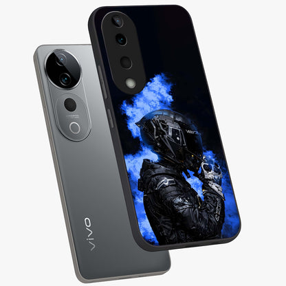 Cyber Sentinel Protocol Glass Case displayed in angled mockup highlighting digital cyber design with sci-fi aesthetic style.