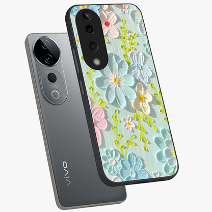 Frosted Petal Garden Glass Case displayed in angled mockup highlighting delicate flower petal design with calm garden aesthetic.