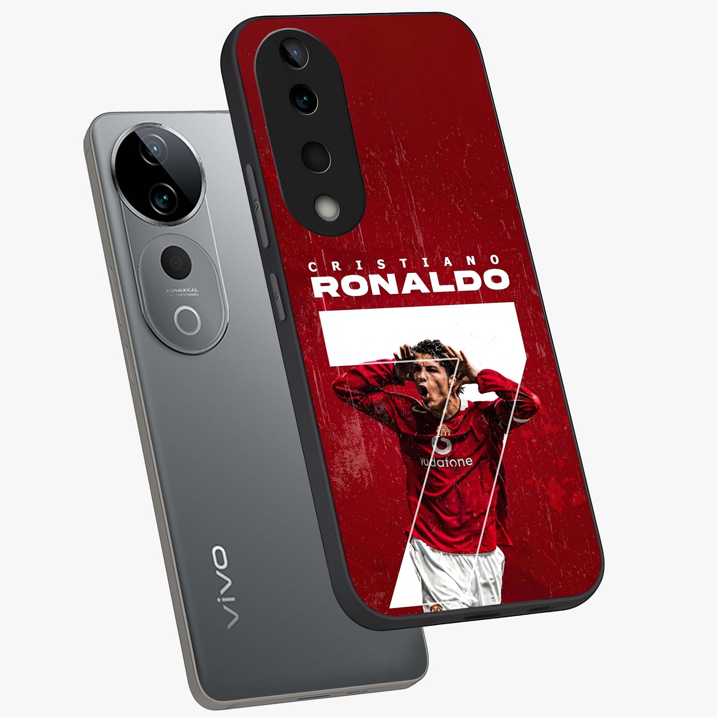 Goal Celebration Legacy Glass Case displayed in angled mockup highlighting energetic sports celebration design with bold athletic theme.