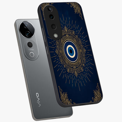 Golden Celestial Charm Glass Case displayed in angled mockup highlighting sparkling cosmic charm design with celestial aesthetic.