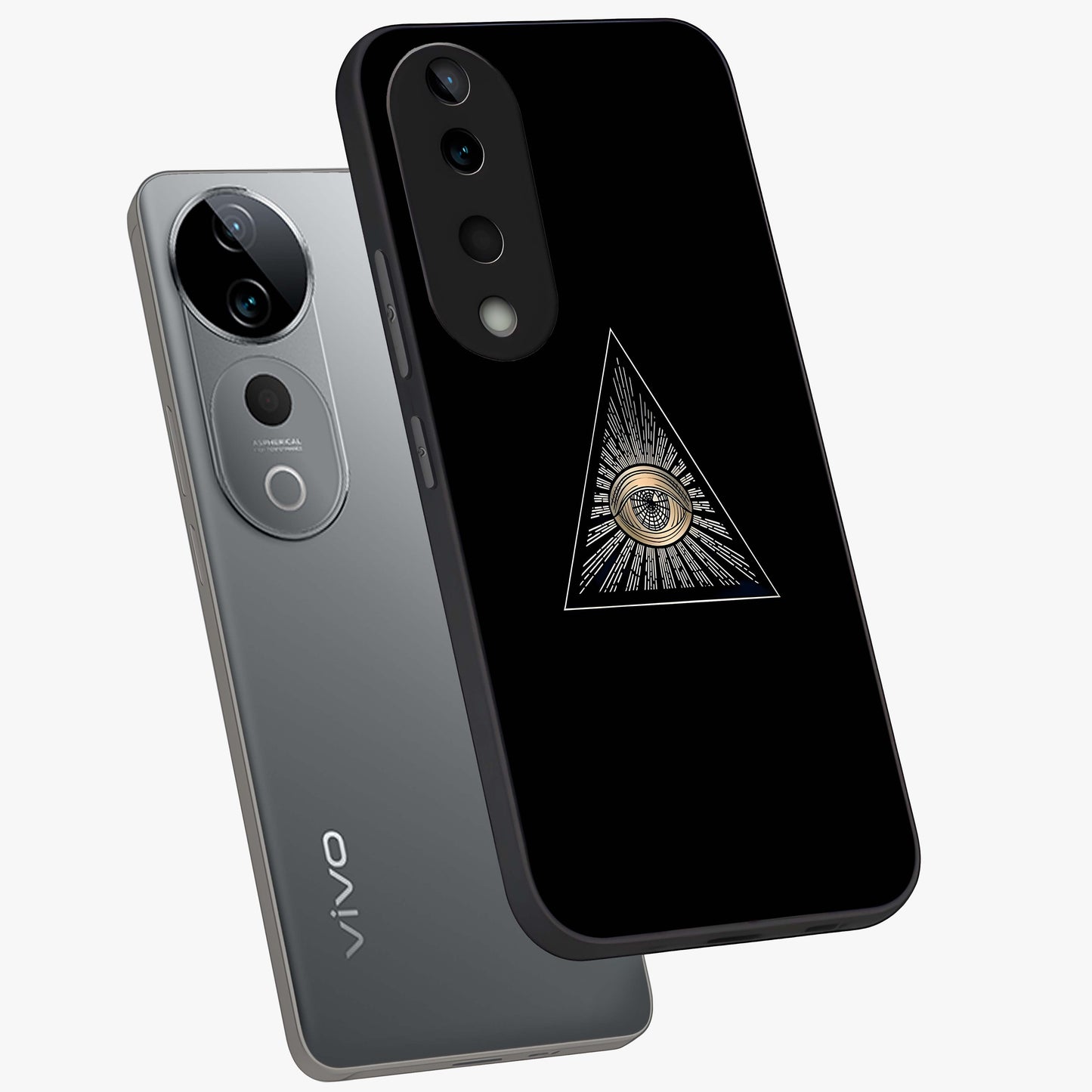 Illuminati Evil Glass Case displayed in angled mockup highlighting dark occult inspired design with bold aesthetic style.