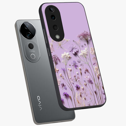 Lavender Blossom Dream Glass Case displayed in angled mockup highlighting dreamy lavender flower design with calming aesthetic style.
