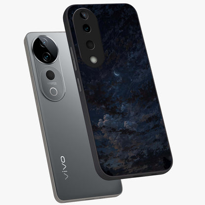 Lunar Veil Silence Glass Case displayed in angled mockup highlighting soft lunar design with peaceful celestial aesthetic.
