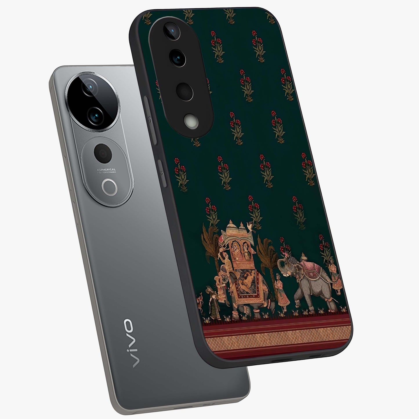 Macmerise Glass Case displayed in angled mockup highlighting trendy graphic design with sleek aesthetic style.